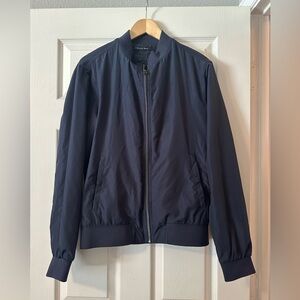 Zara Men's Dark Blue Bomber Jacket